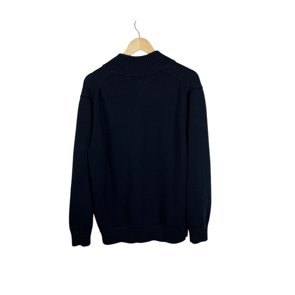 VINTAGE L.L. Bean Men’s Knit Quarter Zip Sweater in Navy Blue Size XL - Picture 10 of 10